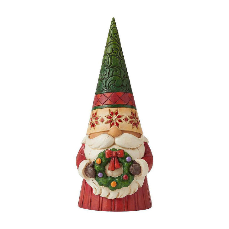 Jim Shore Christmas Gnome with Wreath Figurine, 7"