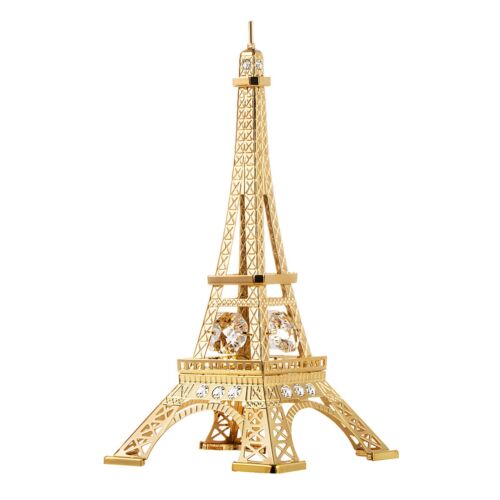 Eiffle Tower Ornament, 24K Gold Plated w/ Swarovski Crystal